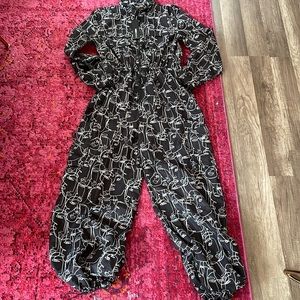Abstract face jumpsuit